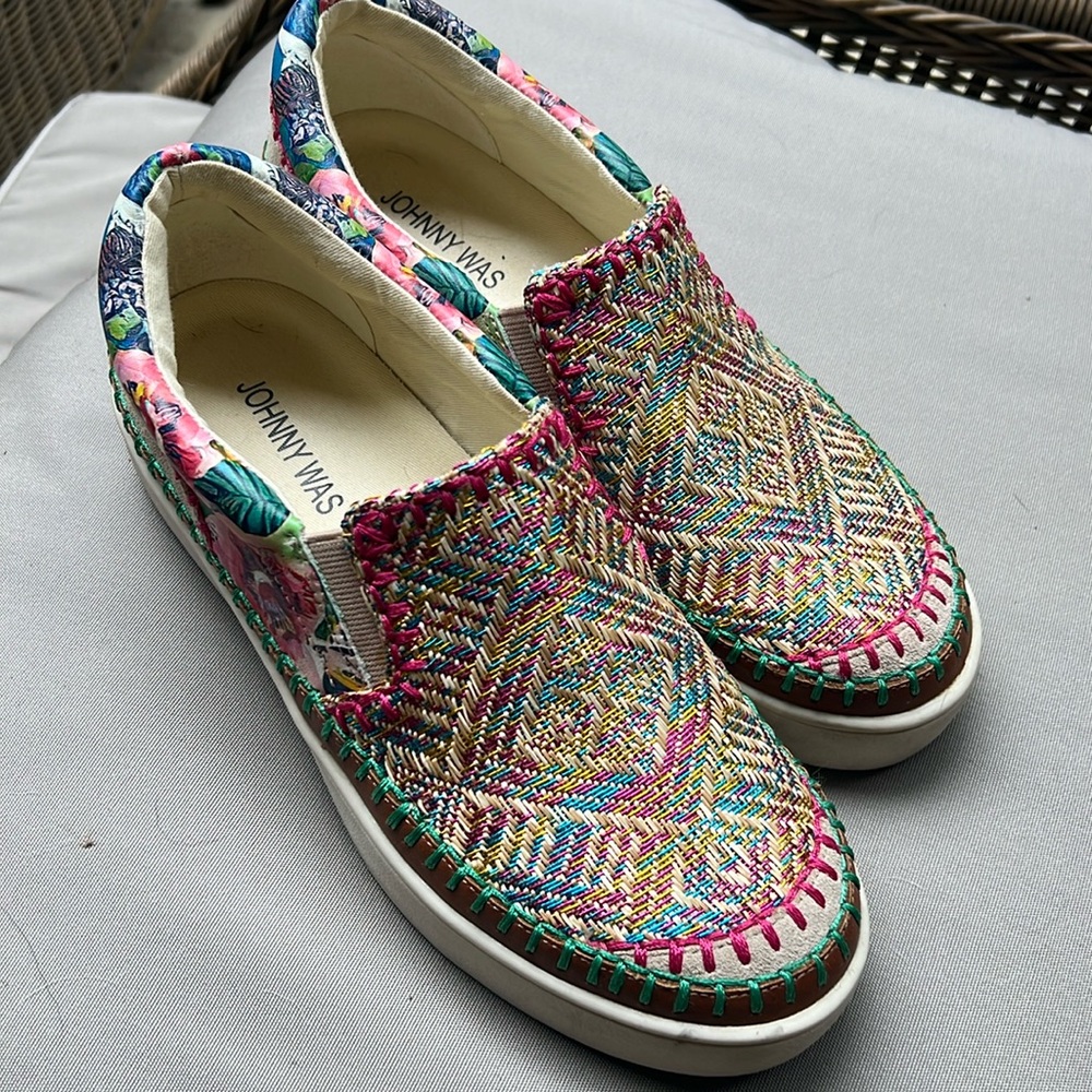 Johnny Was slip on shoes EUC